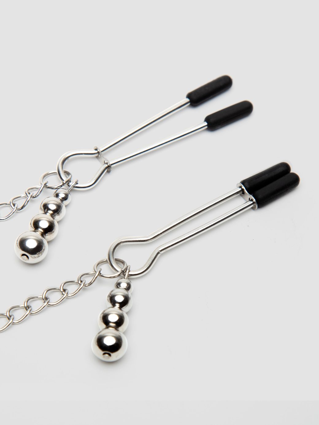 Grey Play Nice Satin and Lace Collar and Nipple Clamps - Image 4