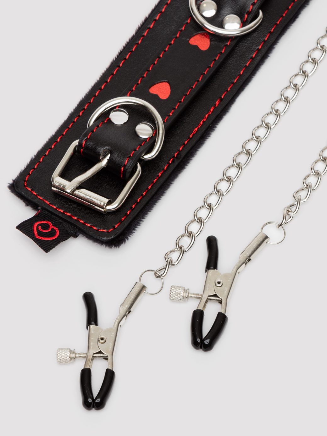 Heart Collar with Nipple Clamps and Chain - Image 4